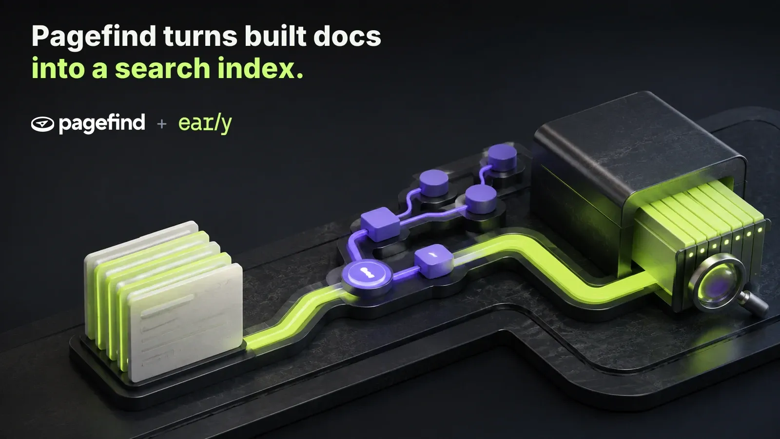 Pagefind turns the built documentation into searchable results
