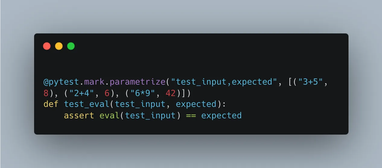 Pytest parameterized email validation test.