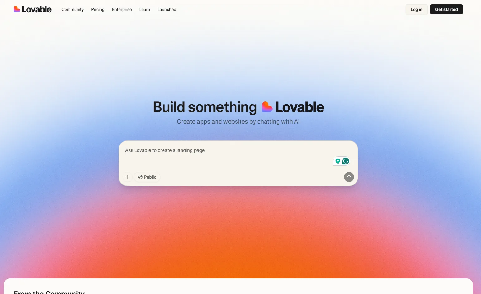 Lovable interface in the vibe coding tools comparison.