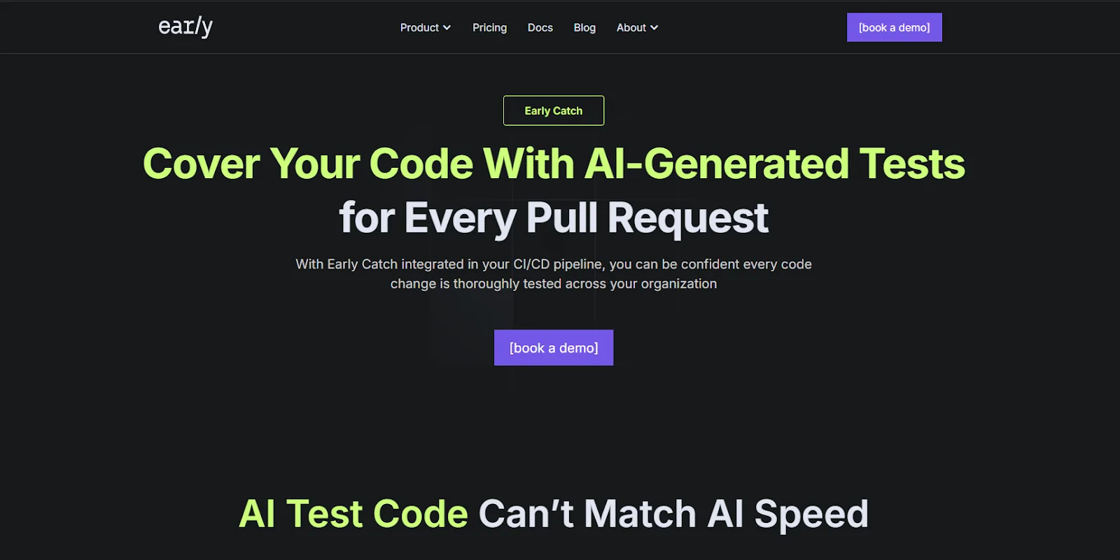 Former Early Catch interface shown in the original vibe coding tools comparison.