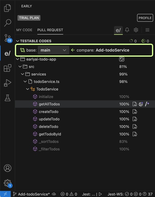 Branch selector dropdown