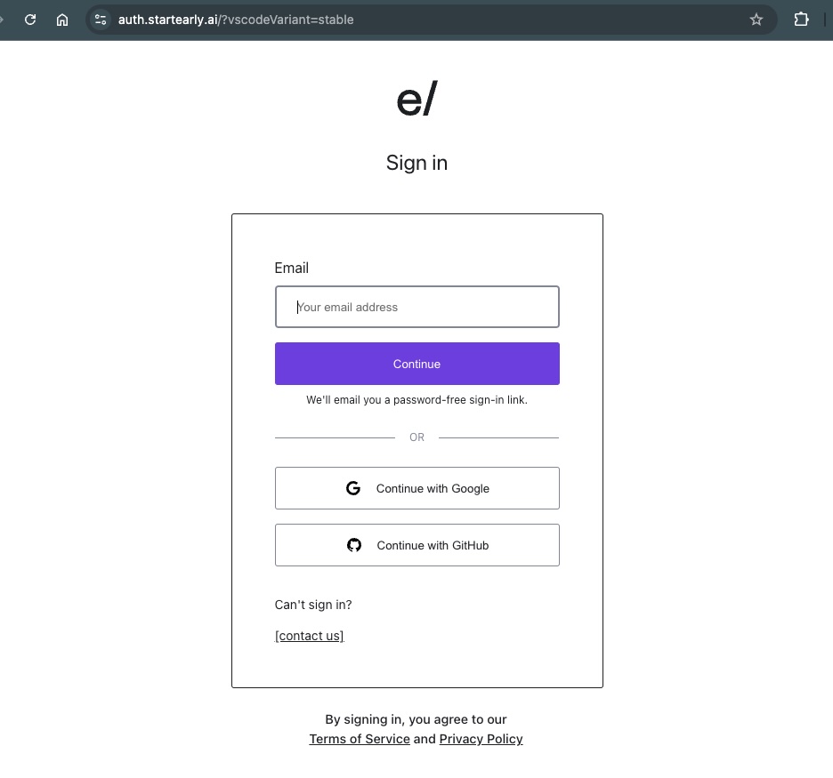Sign-In Screen on the Web